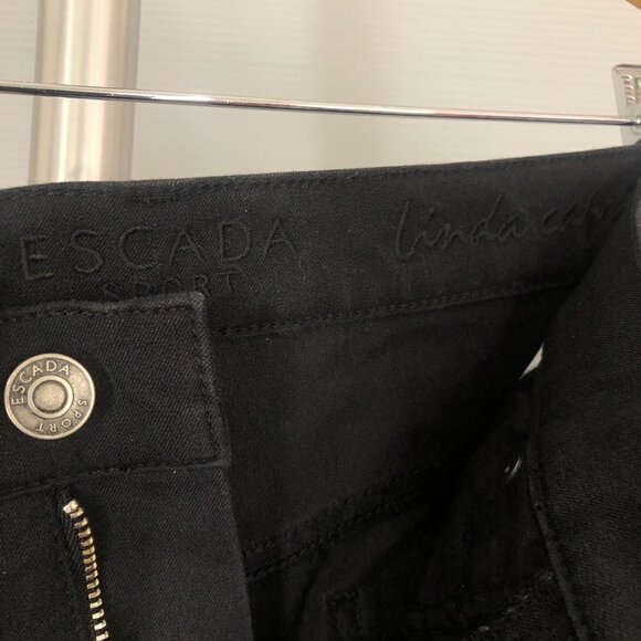 ESCADA SPORT Linda Ankle / Capri Black Denim Jean Sz 38 EU Sz 8 US - Picture 7 of 11